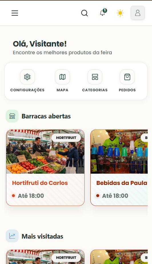 Tela do app Mosaico
